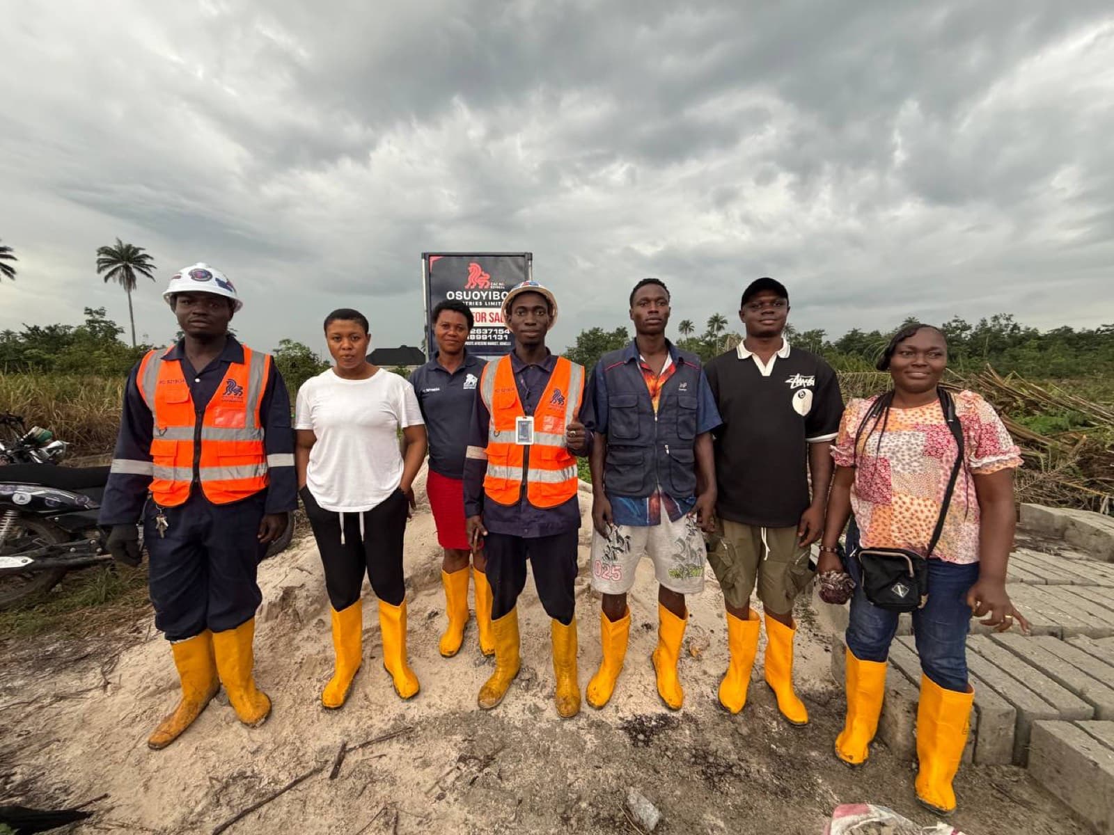 The Osuoyibo team at a Land For Sale site in Delta State