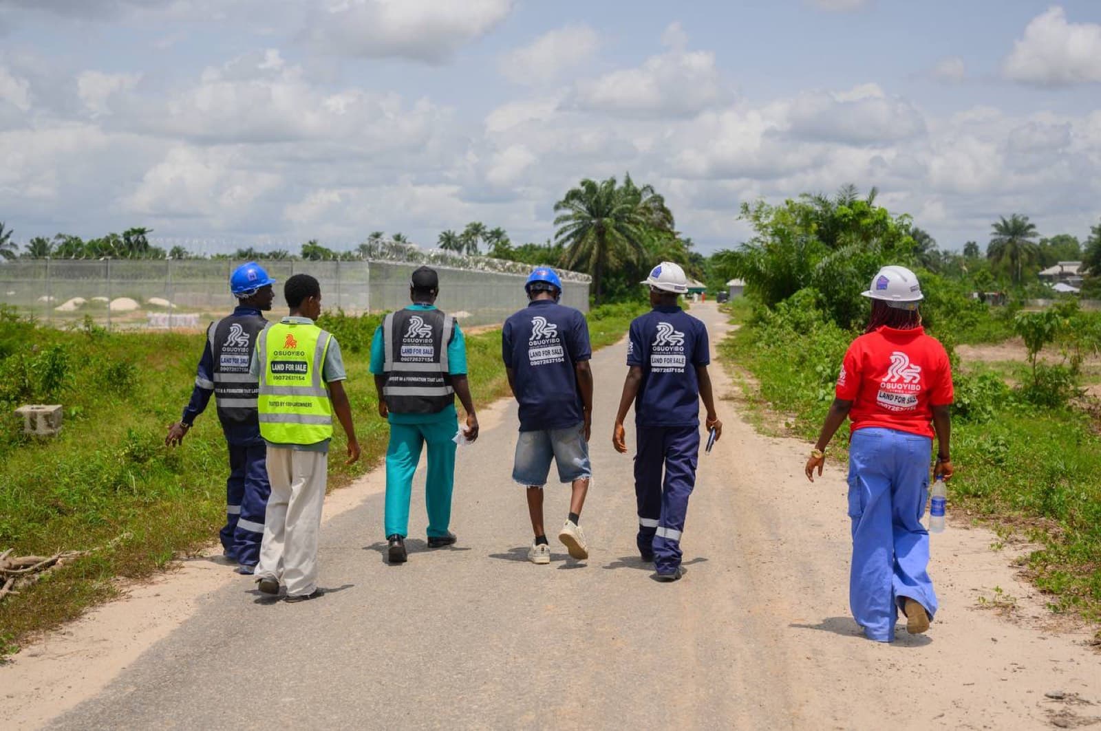 The Osuoyibo team walking a verified site in Delta State